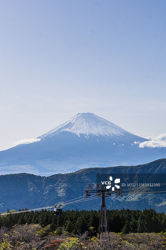 日本富士山与缆车图片素材