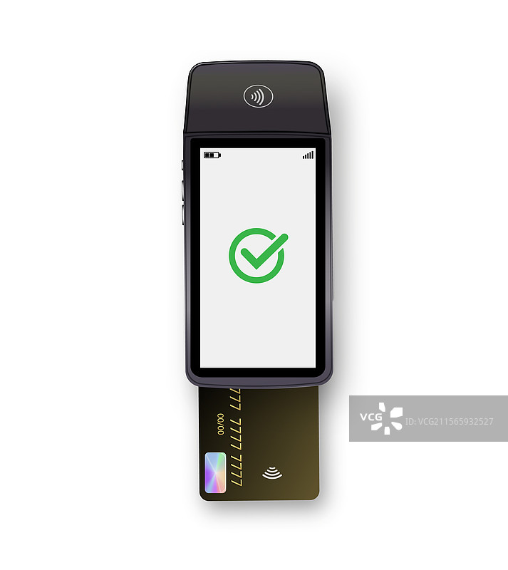 3D真实感NFC支付终端信用卡图片素材