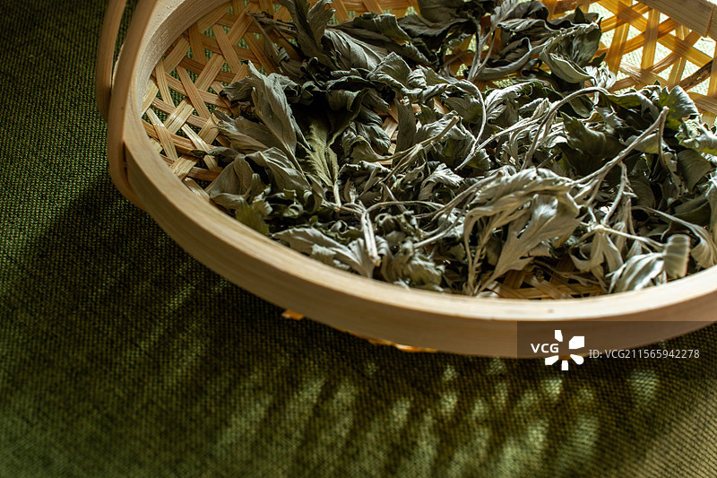 干艾叶艾草、中草药艾叶图片素材