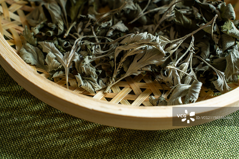 干艾叶艾草、中草药艾叶图片素材