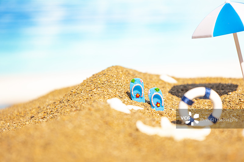 夏日清凉海滩度假背景图片素材