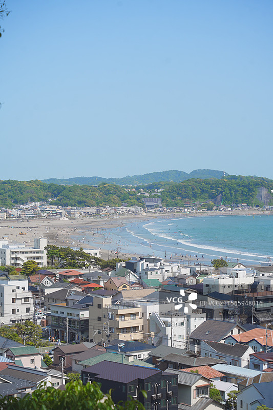 长谷寺的镰仓全景图片素材