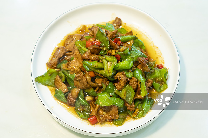 家常菜之辣椒炒肉图片素材