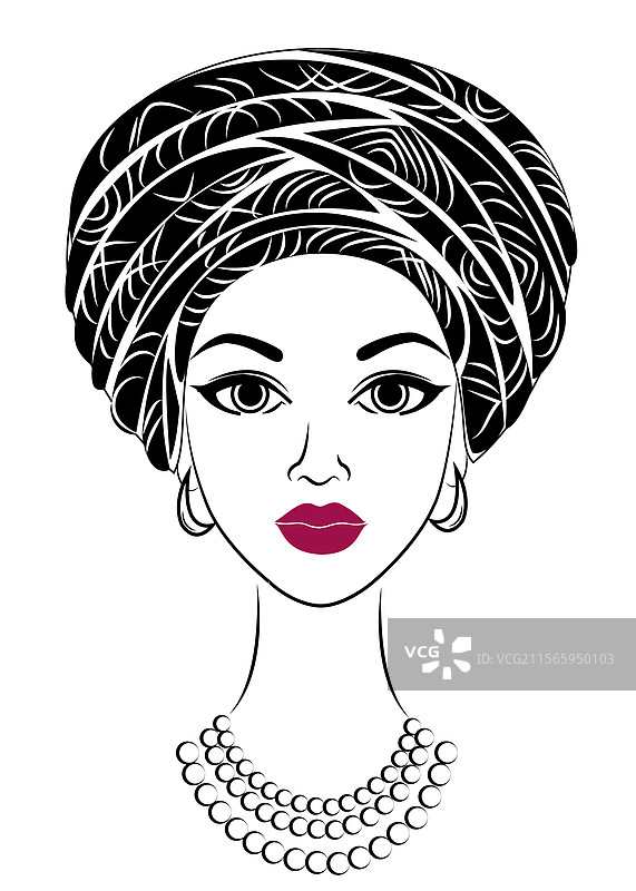 甜美女士的头部轮廓，明亮的背景图片素材