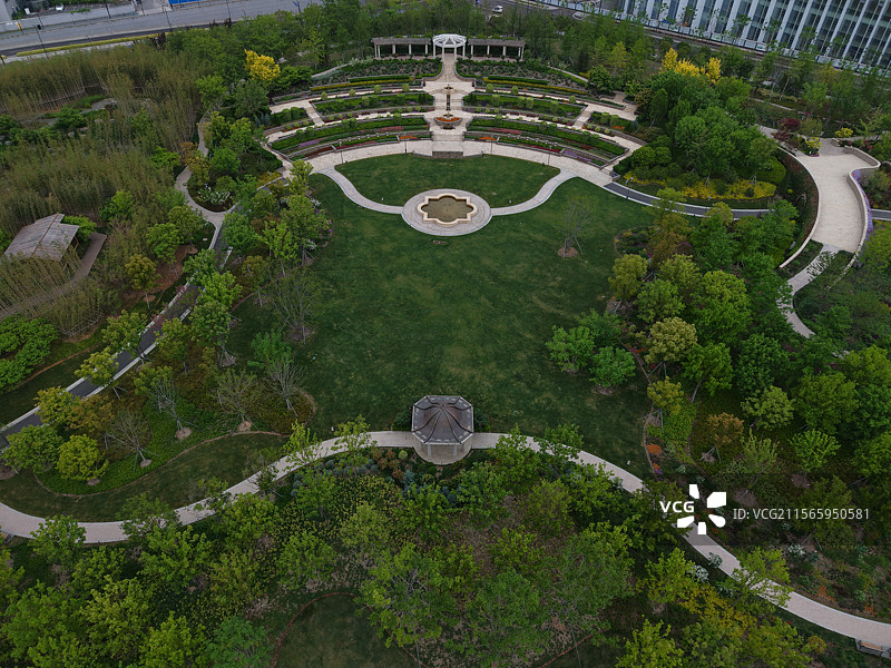 航拍世博文化公园世界花艺园图片素材