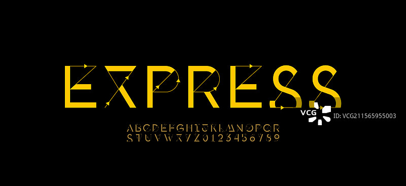 箭头形状的字母字体图片素材