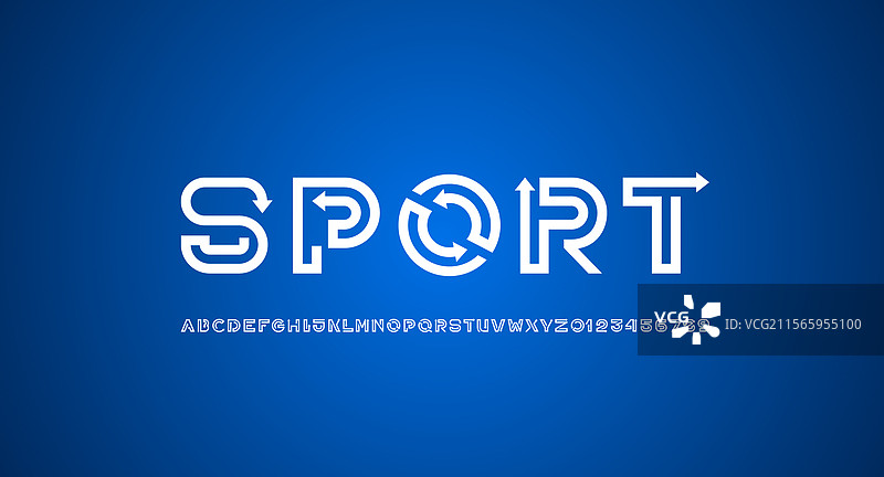 箭头风格的数字字母字体图片素材