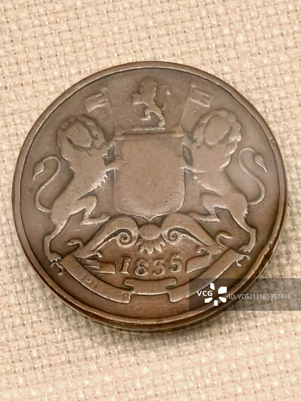 铸有英国东印度公司名称的铜钱 天津博物馆图片素材