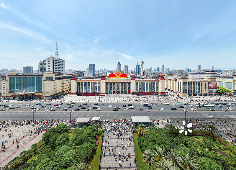 江西南昌红色旅游八一广场南昌起义纪念塔江西美术馆图片素材