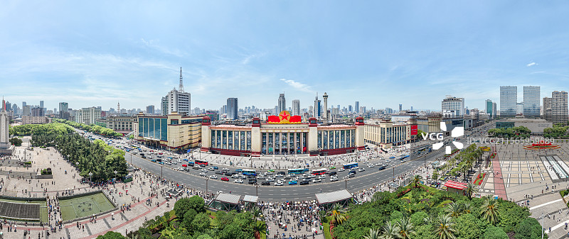 江西南昌红色旅游八一广场南昌起义纪念塔江西美术馆图片素材