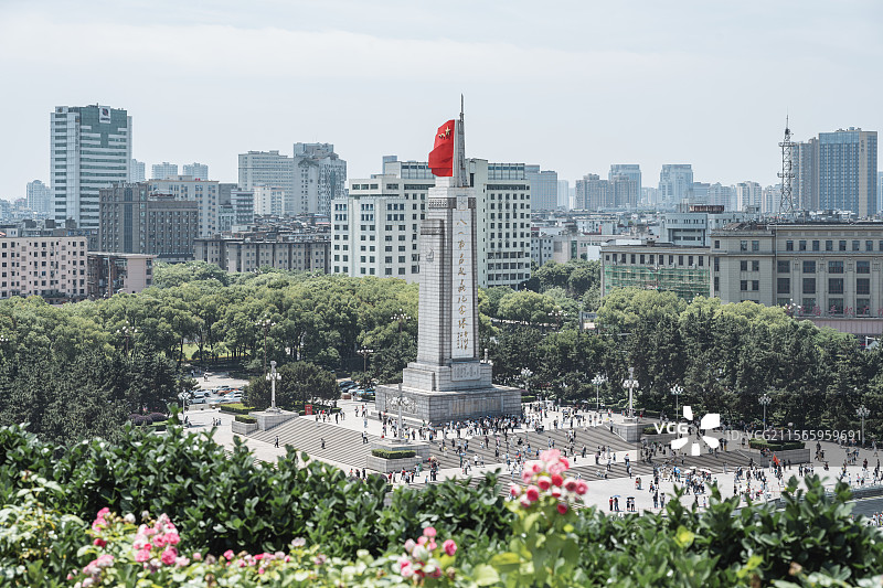 江西南昌红色旅游八一广场南昌起义纪念塔江西美术馆图片素材