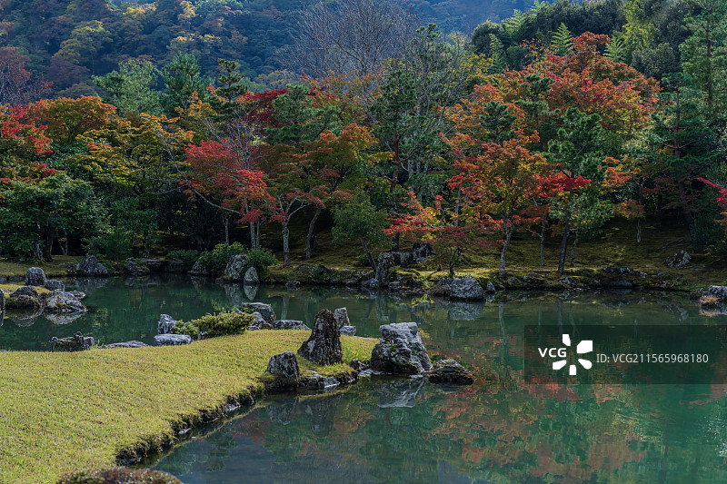 天龙寺的曹源池～日本京都岚山图片素材