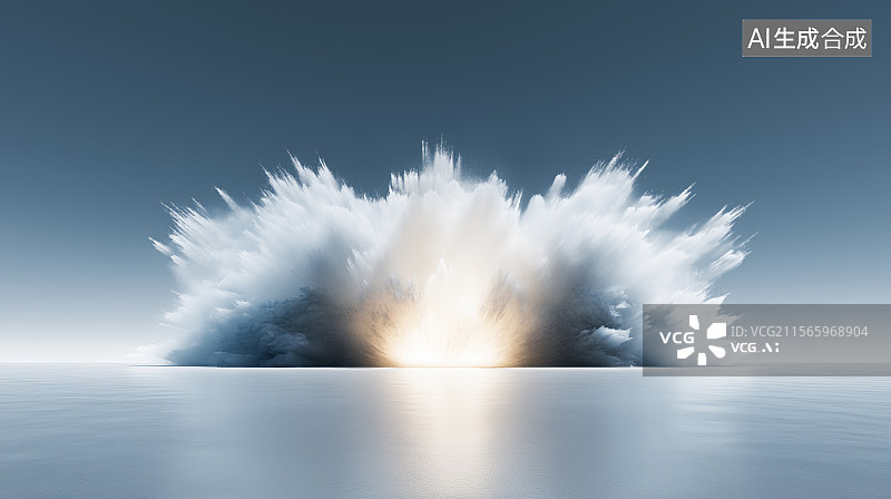 【AI数字艺术】汽车广告背景图——巨大广场地面与炸开的烟雾图片素材