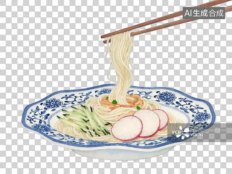 【AI数字艺术】凉面夏至节气插画图片素材