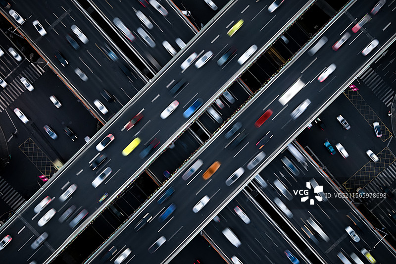 城市立交桥俯拍-成都天府立交图片素材