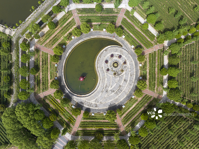 襄阳谷城五山玉皇剑茶园景区旅游建筑风光自然风景图片素材