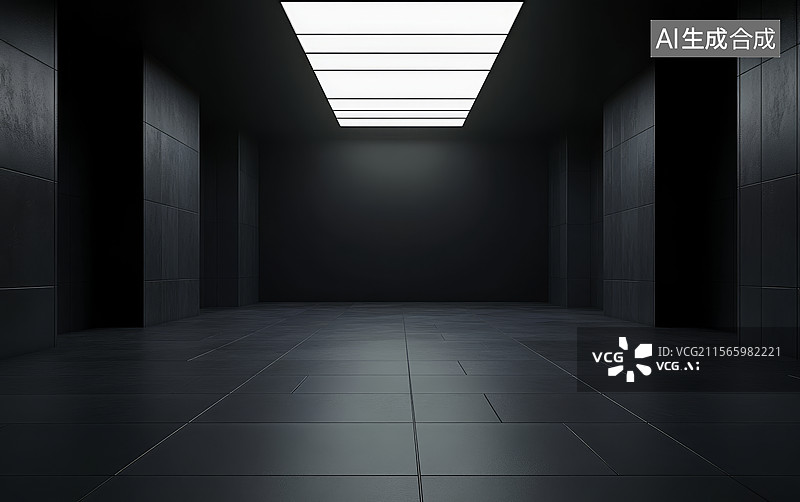 【AI数字艺术】黑色发光空间图片素材