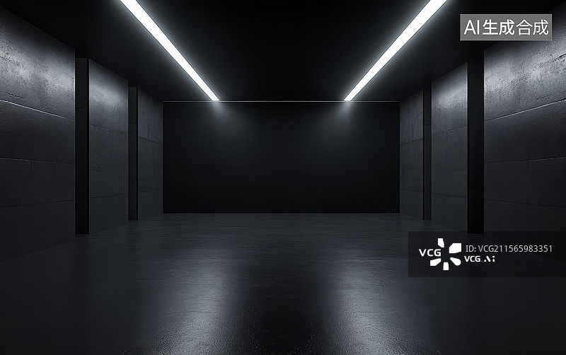 【AI数字艺术】空旷的工业风格房间图片素材