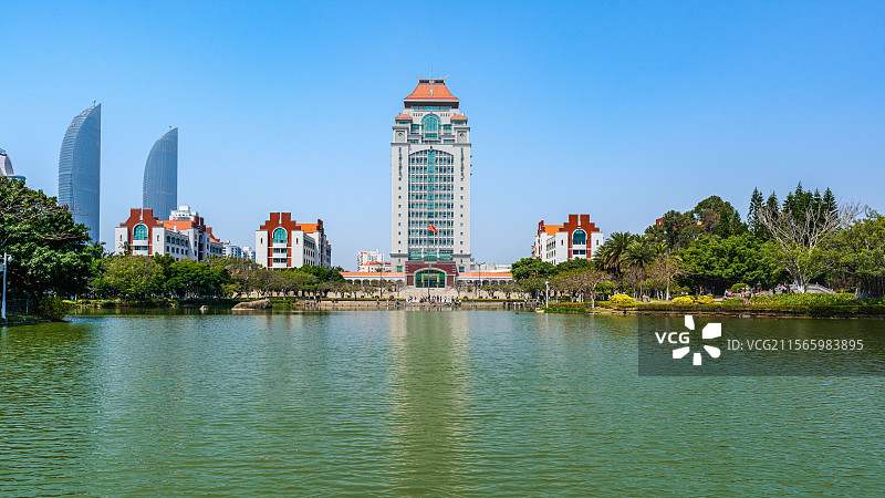 厦门大学芙蓉湖图片素材