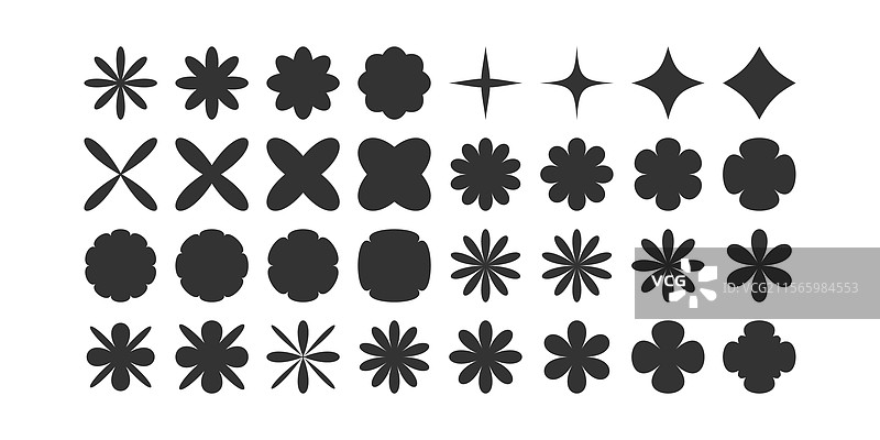 后现代几何抽象形状复古设计图片素材