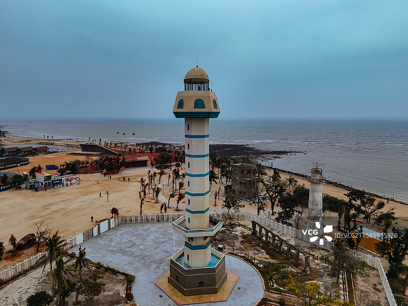 徐闻县 南极村 南岭村 灯塔 最南端 灯楼角图片素材