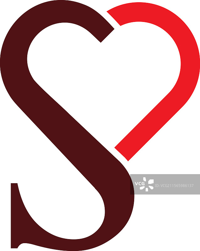爱心启发的字母S标志图片素材