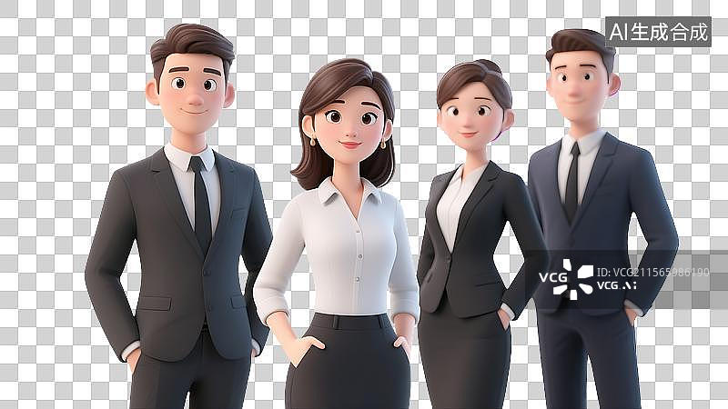 【AI数字艺术】商务合作团队图片素材