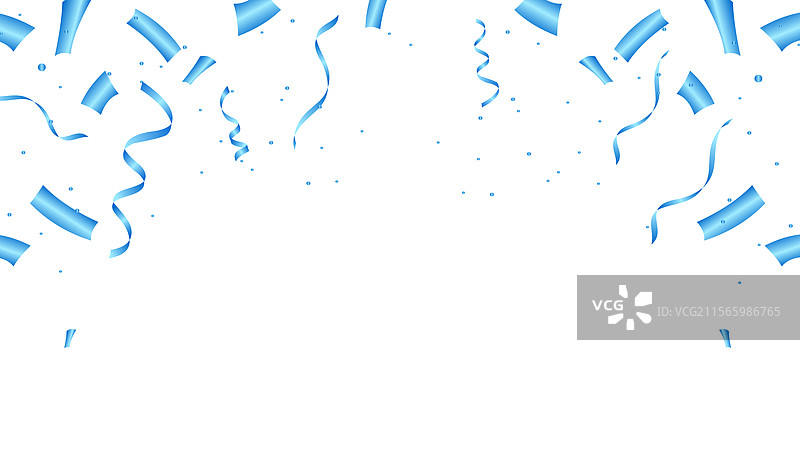 蓝色五彩纸屑派对庆祝背景模板图片素材