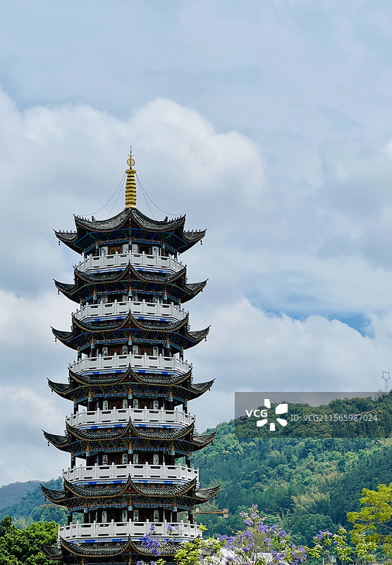 澜沧县澜沧街古塔图片素材