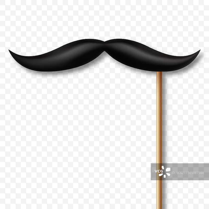 3D逼真的黑色胡子道具棒图片素材