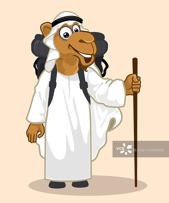 阿拉伯骆驼卡通吉祥物图片素材