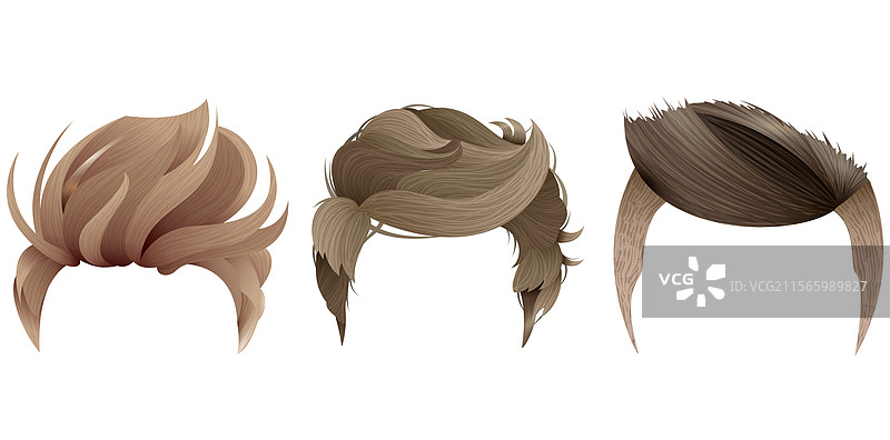 手绘时尚男士发型图片素材