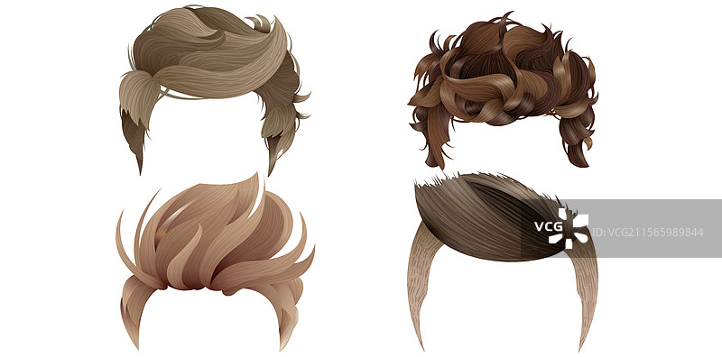 手绘时尚男士发型图片素材