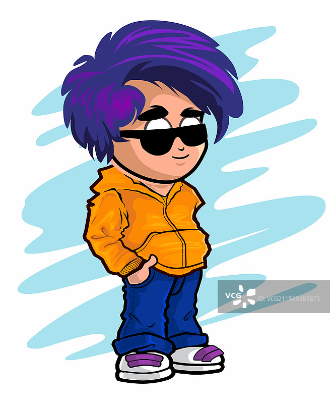 男孩时尚吉祥物卡通形象图片素材