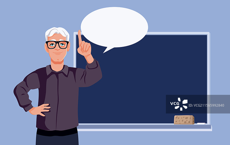 成熟男性教师指着手指在讲话图片素材