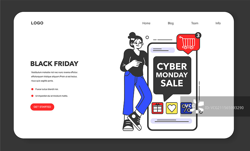 黑色星期五购物车和装满商品的购物袋图片素材