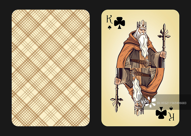 原创设计的黑桃国王扑克牌正面图片素材
