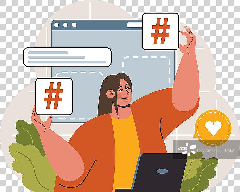 使用数字设备的井号字符图片素材