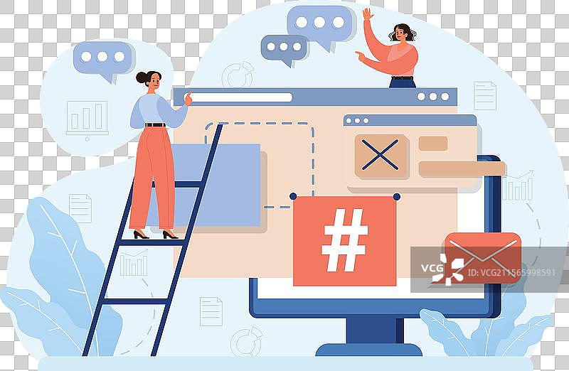 使用数字设备的井号字符图片素材