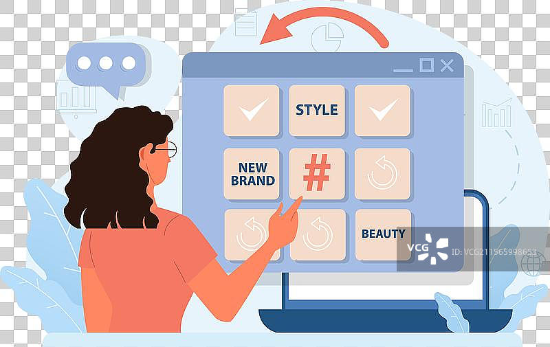 使用数字设备的井号字符图片素材