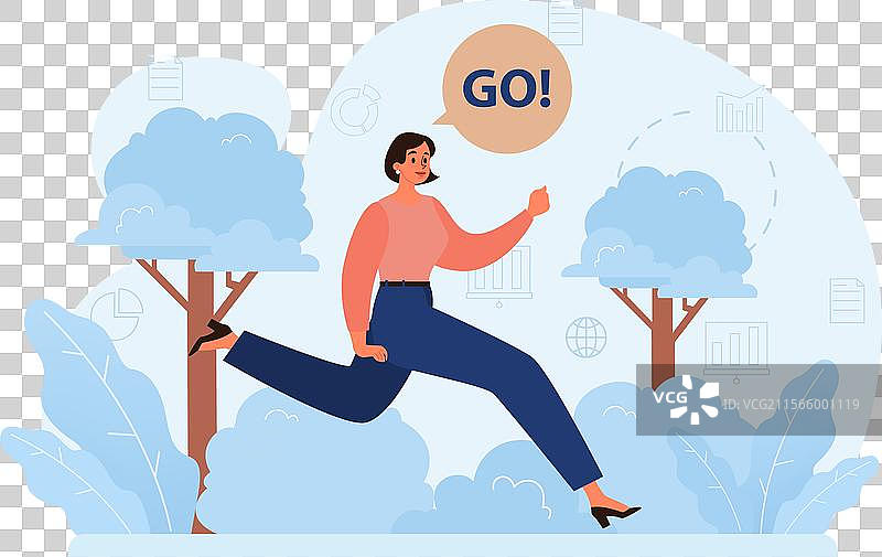 在城市公园里奔跑的女人，享受新鲜空气图片素材