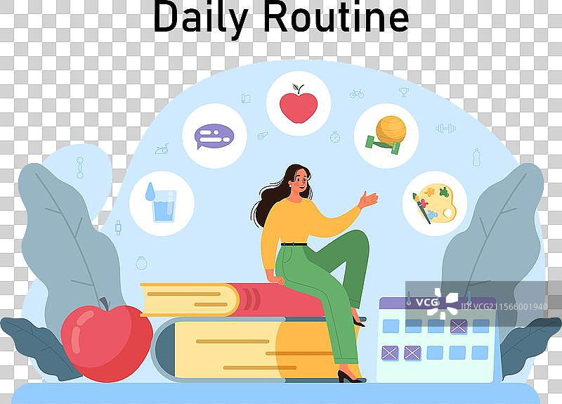 女性角色的日常生活和日程安排图片素材