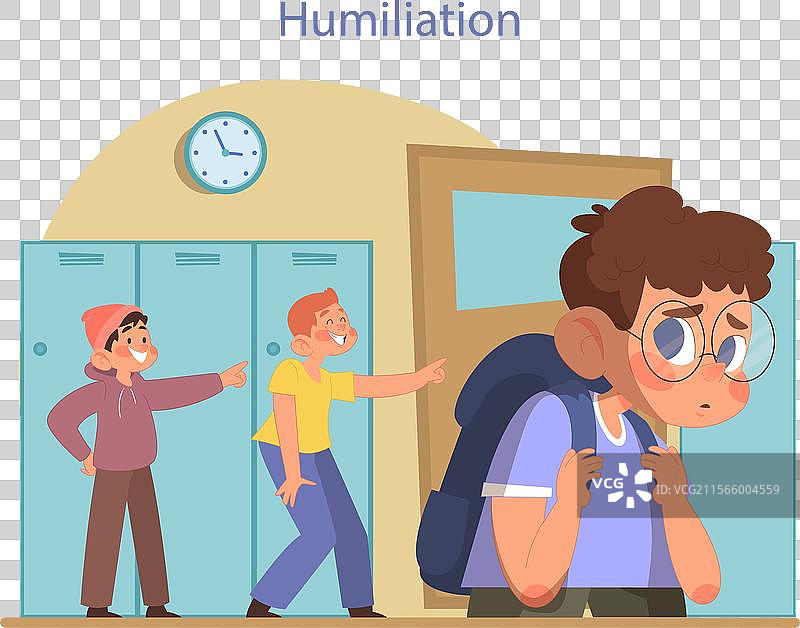 校园欺凌，遭受欺负的男孩图片素材