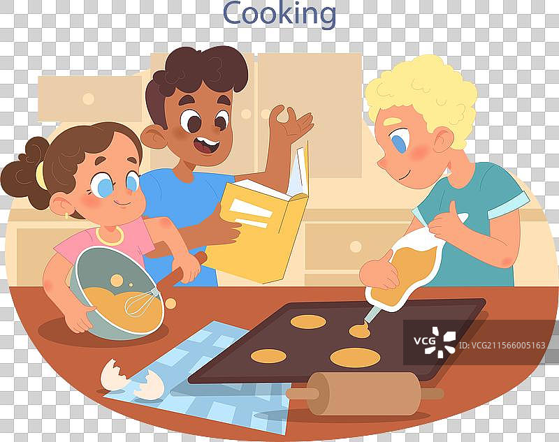 幼儿园或小学的烹饪课程图片素材