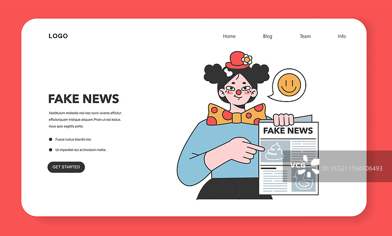 假新闻网页横幅或着陆页操控图片素材