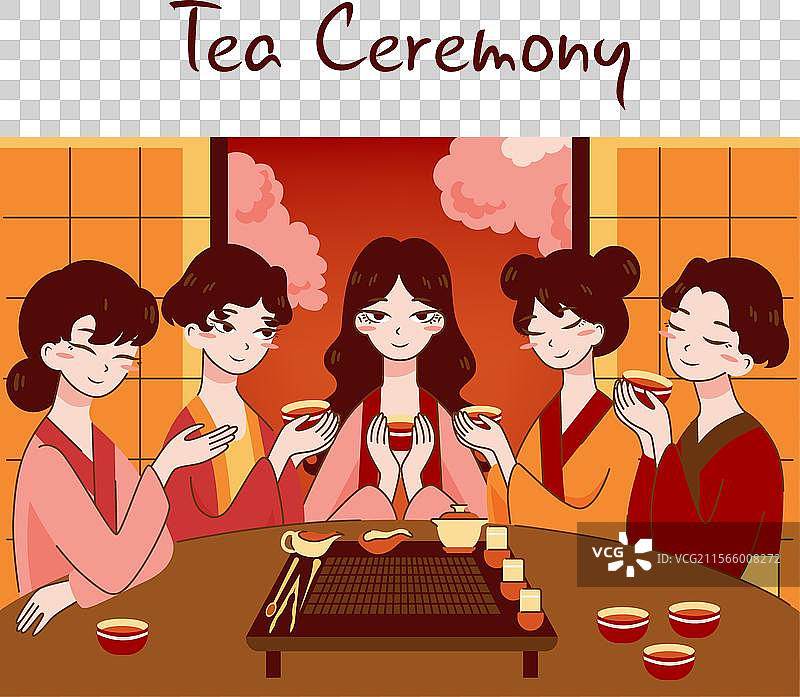 日本人正在准备茶道仪式图片素材