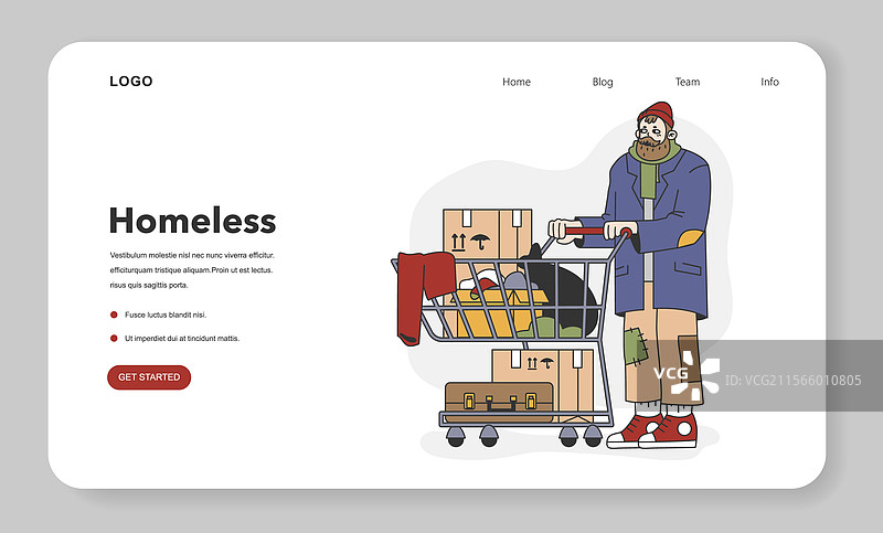 衣衫褴褛、肮脏的流浪汉乞讨者图片素材