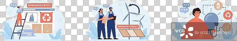 可再生能源设定可持续电力图片素材