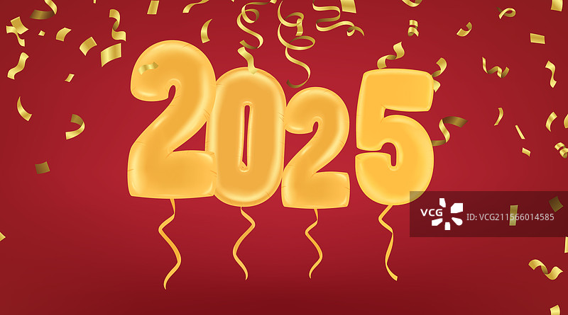 2025年中国新年横幅，背景为红色图片素材