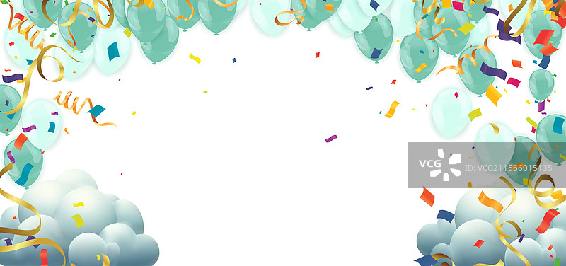 白色背景上的绿色气球图片素材